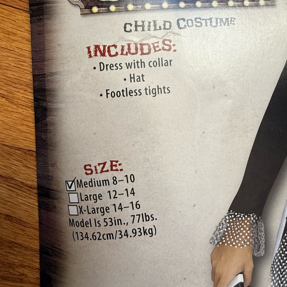 Killer Clown Child Costume, size 8-10, black and white - Picture 3 of 15